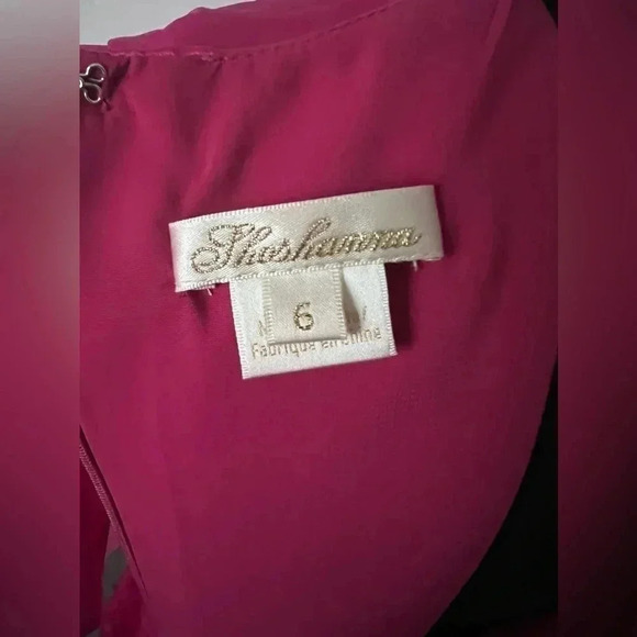 NWT | Shoshanna | Quinn Satin Jacquard Midi Dress in Raspberry | Size 6 - Picture 6 of 12